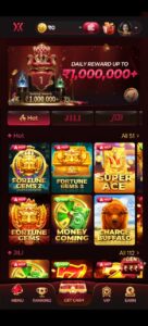 Modern IX7 game app interface with IX7 download and APK installation feature